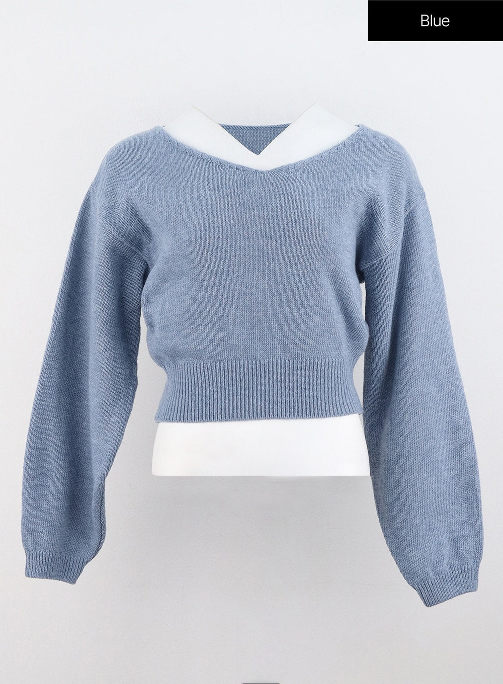 V-Neck Puff Sleeve Sweater OS302