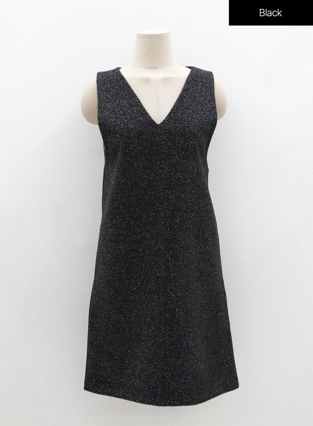 Mixed Color V-Neck Wool Dress BO21
