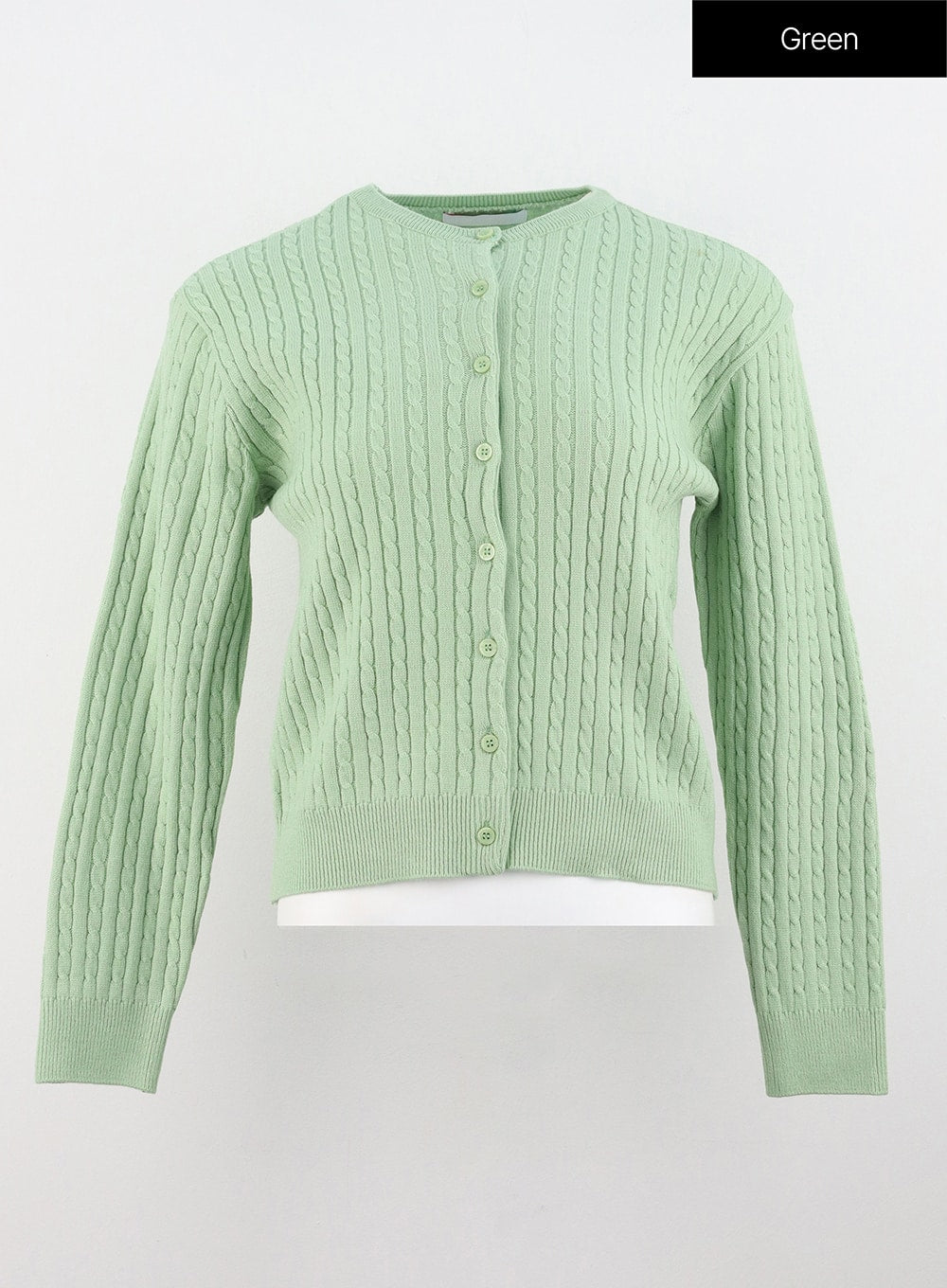 Cable Knit Round Neck Cardigan OS305