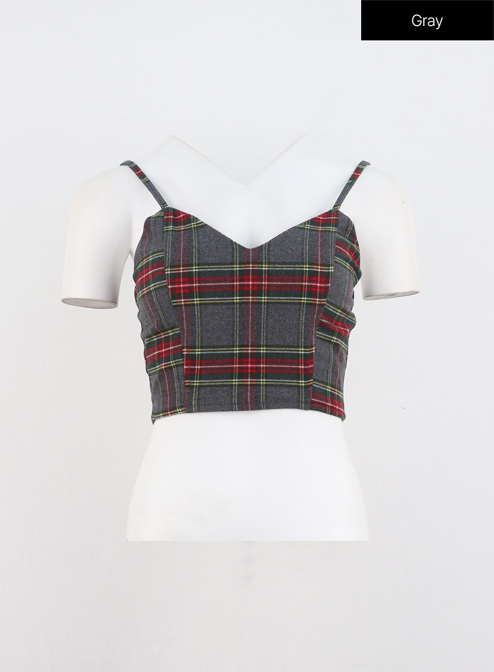 Plaid V Neck Bustier IN323