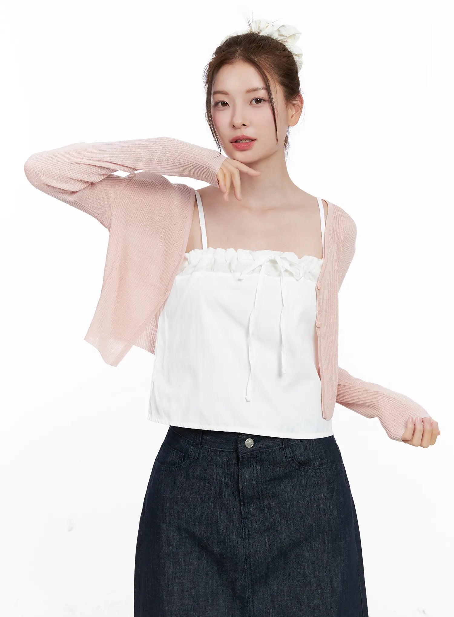 Ribbed Summer Cropped Cardigan CL523