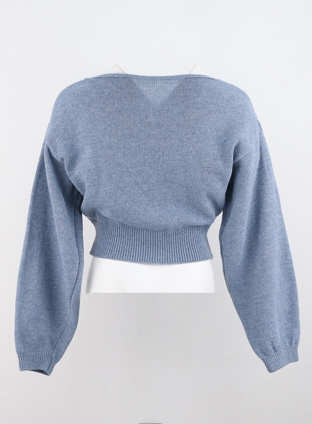 V-Neck Puff Sleeve Sweater OS302
