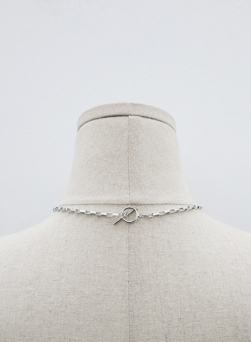 Two-Layer Chain and Square Pendant Necklace OO24