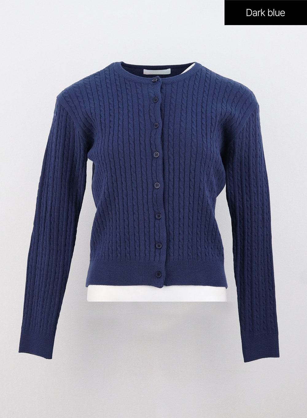 Cable Knit Round Neck Cardigan OS305
