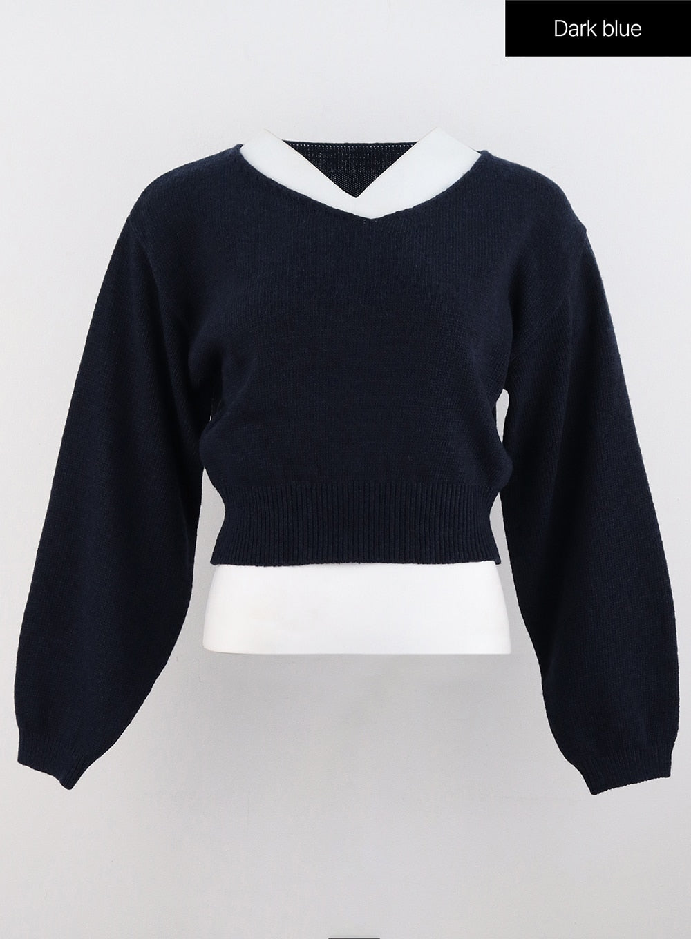 V-Neck Puff Sleeve Sweater OS302