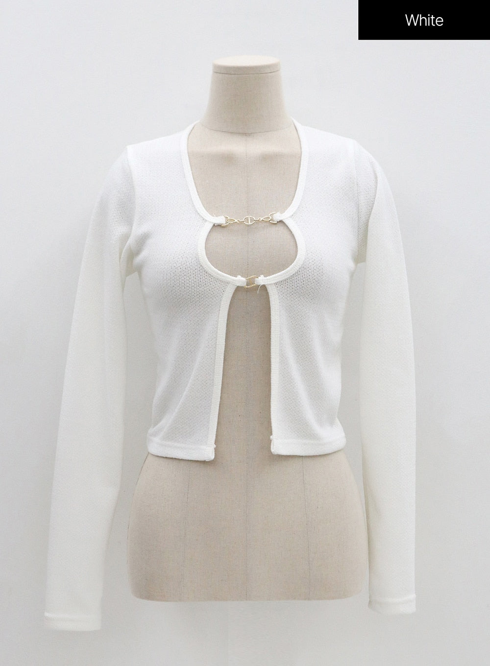 Gold Chain Basic Crop Cardigan BS28