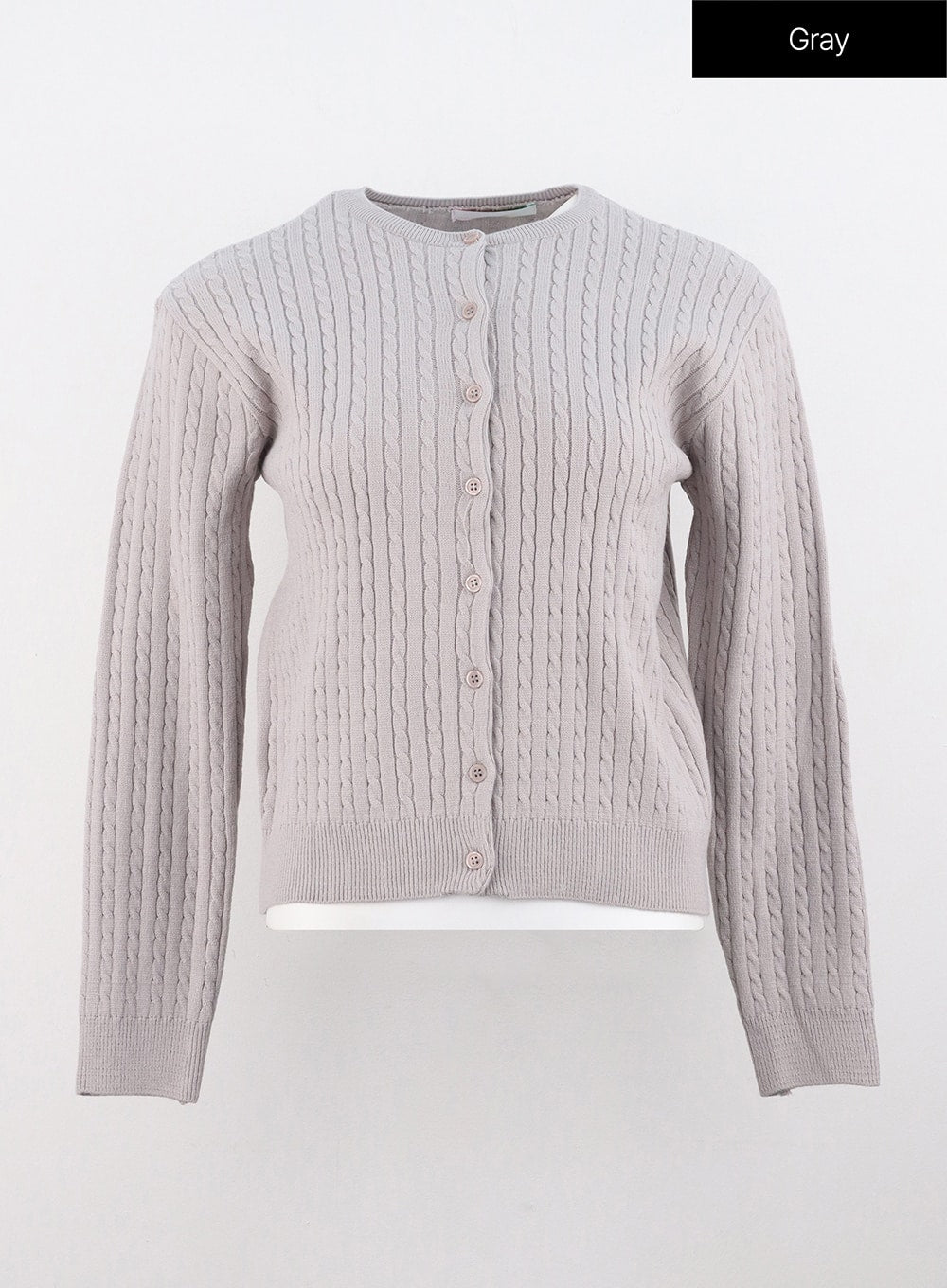 Cable Knit Round Neck Cardigan OS305