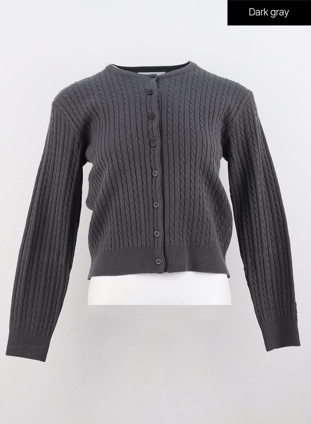 Cable Knit Round Neck Cardigan OS305