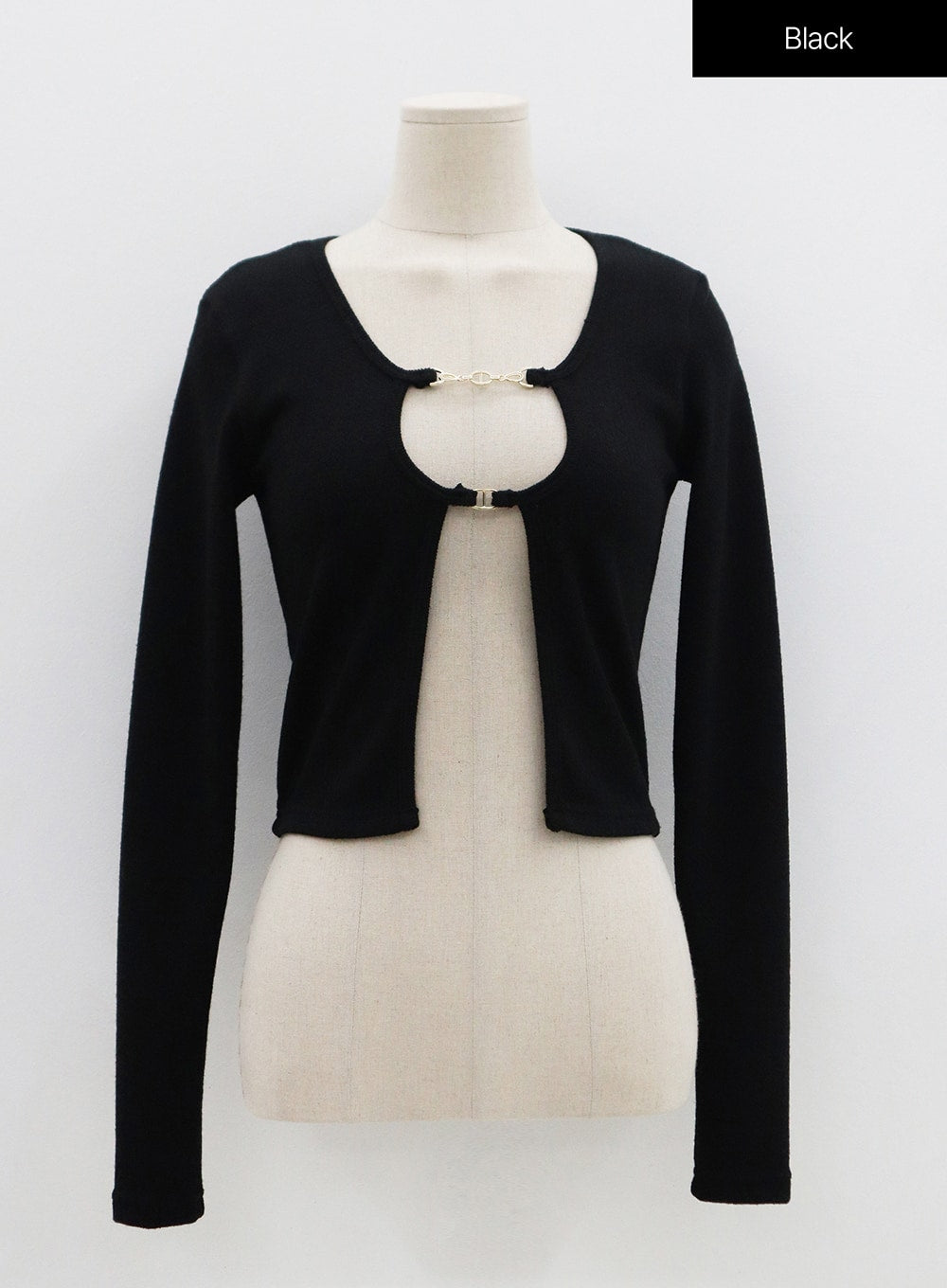 Gold Chain Basic Crop Cardigan BS28