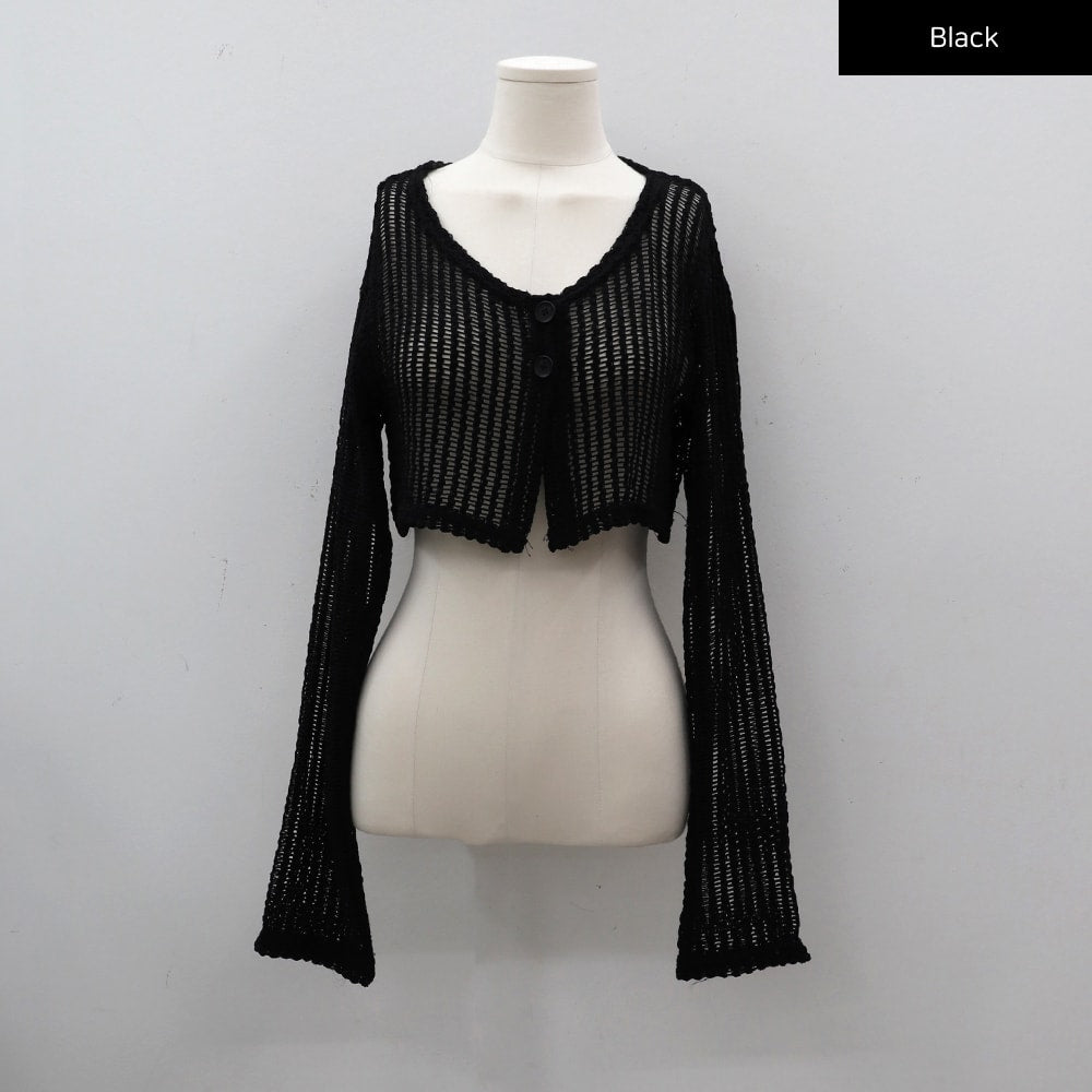 Sheer Mesh Crop Cardigan CY17