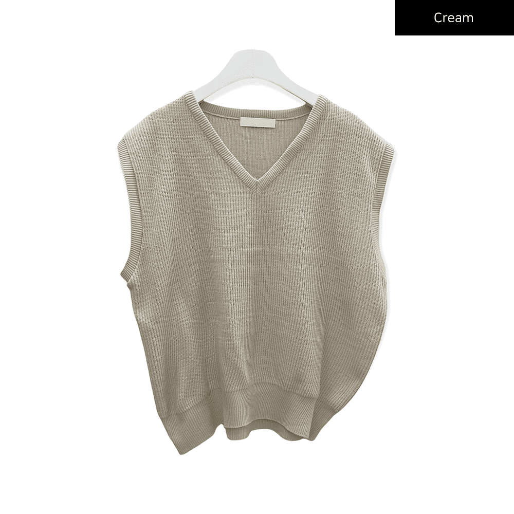 V Neck Knit Vest C2701