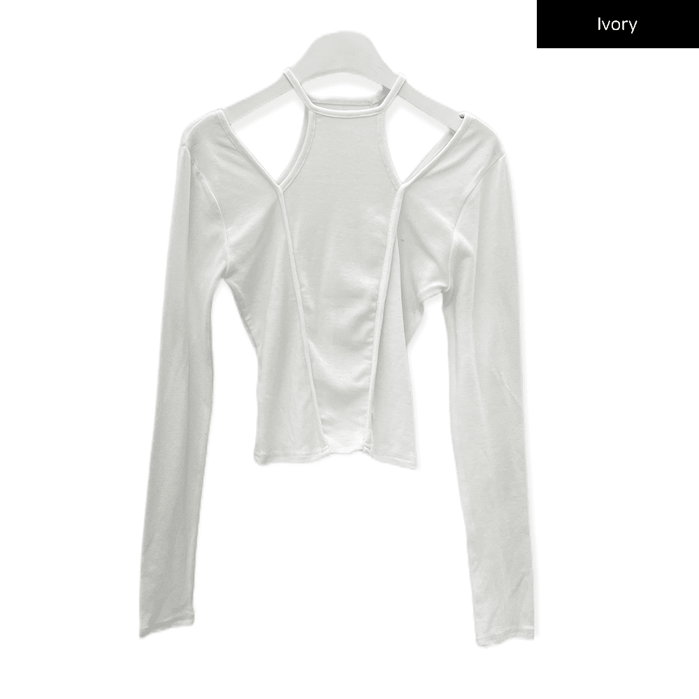 Cut Out Long Sleeve Top C0302