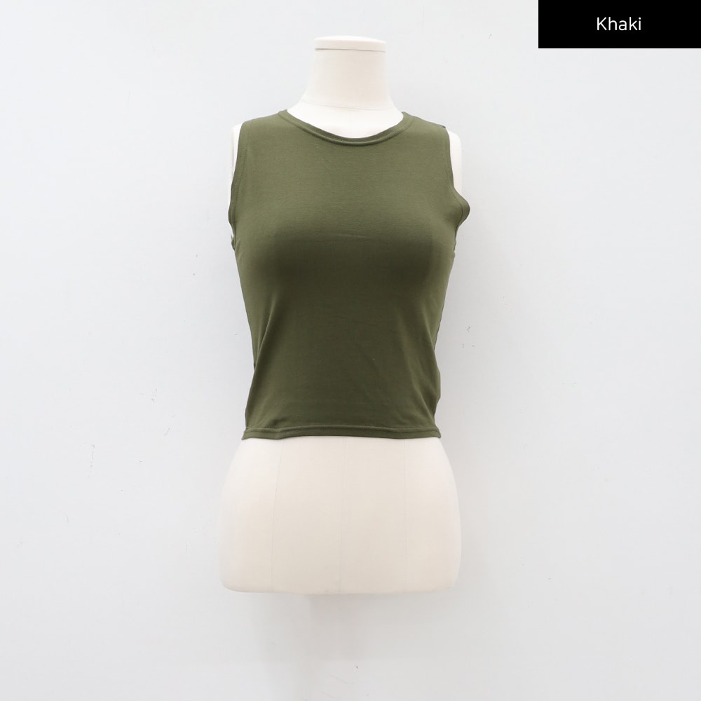 Round Neck Cropped Tank Top CA05
