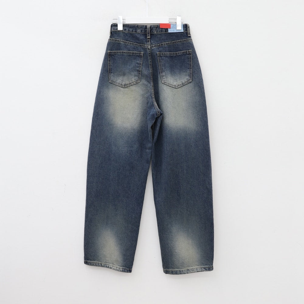 Bleached Wide Leg Denim Pants CA07