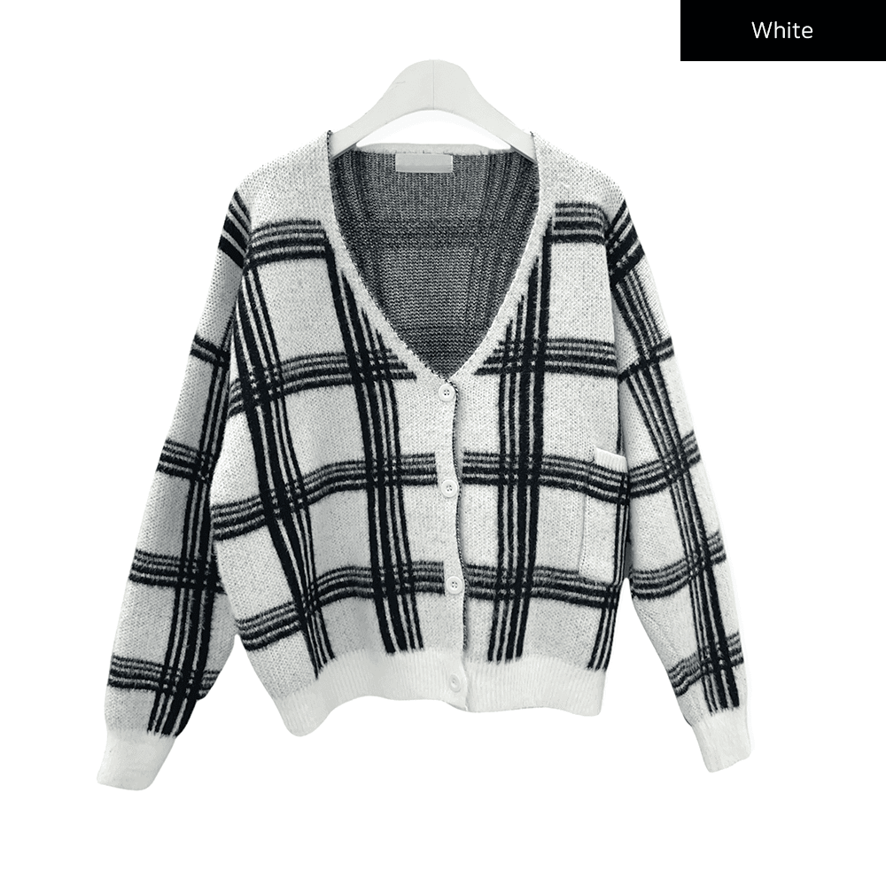 Check Pattern Cardigan J15