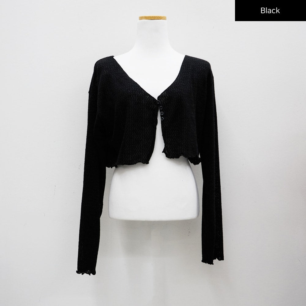 Ruffle Detail Cropped Cardigan CM17