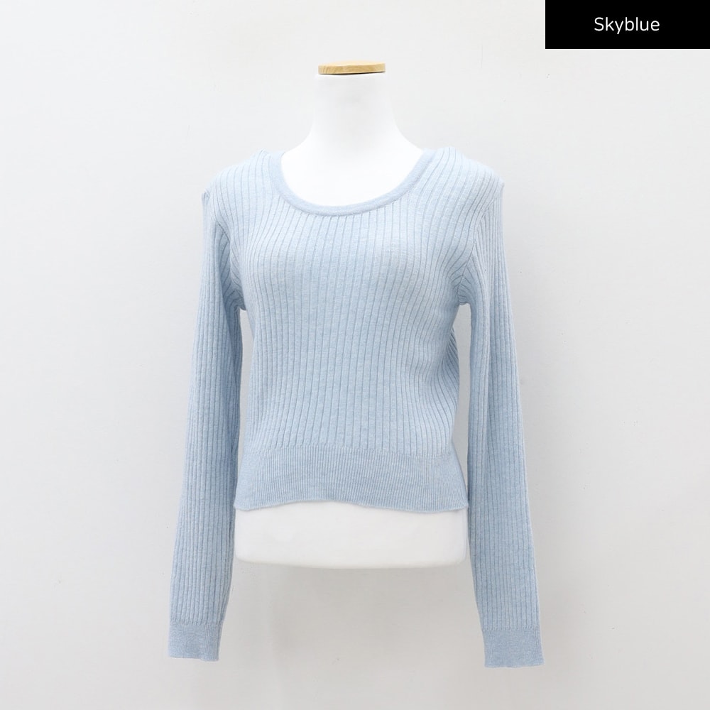 Ribbed Cropped Knit Top CM17