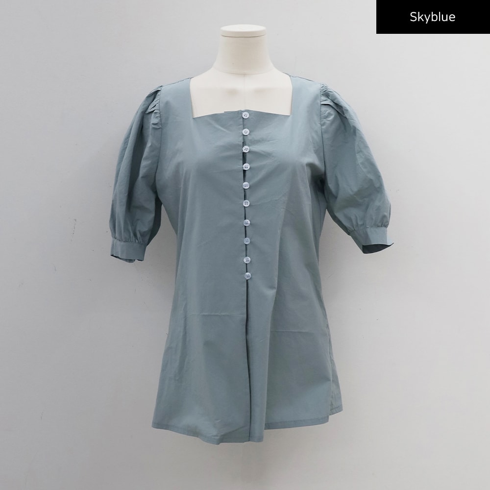 Square Neck Short Sleeve Blouse CY27