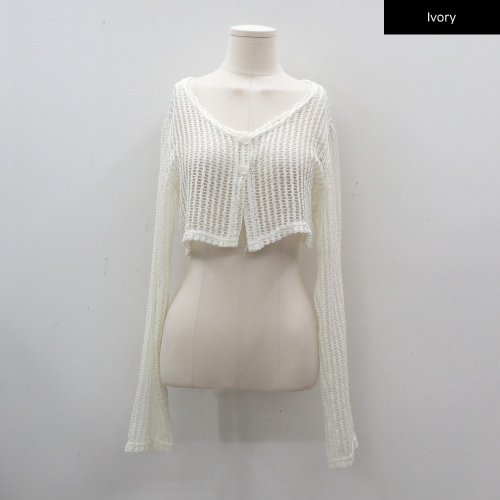 Sheer Mesh Crop Cardigan CY17