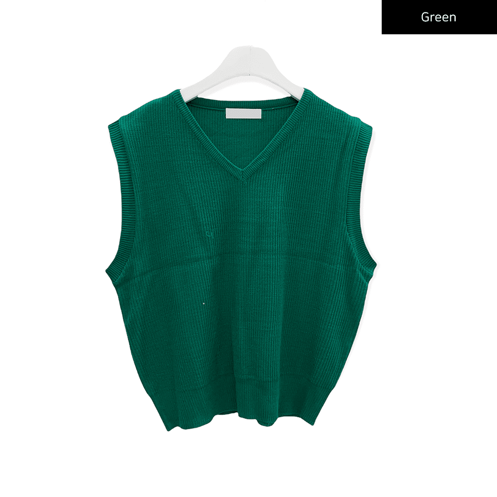 V Neck Knit Vest C2701