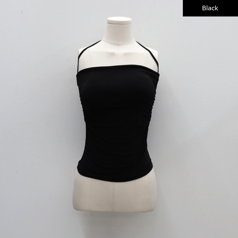 Halterneck Shirred Top with Padding CM9