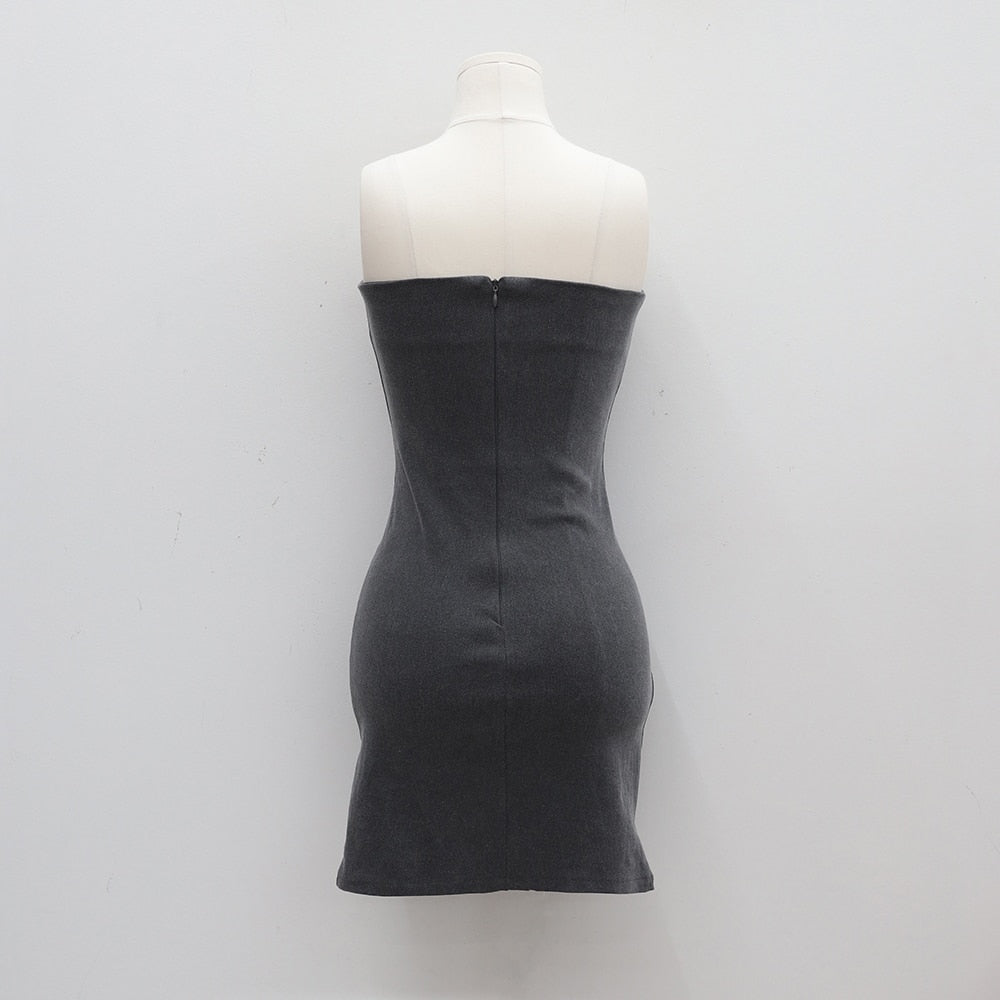 Strapless Tube Top Denim Mini Dress CA19