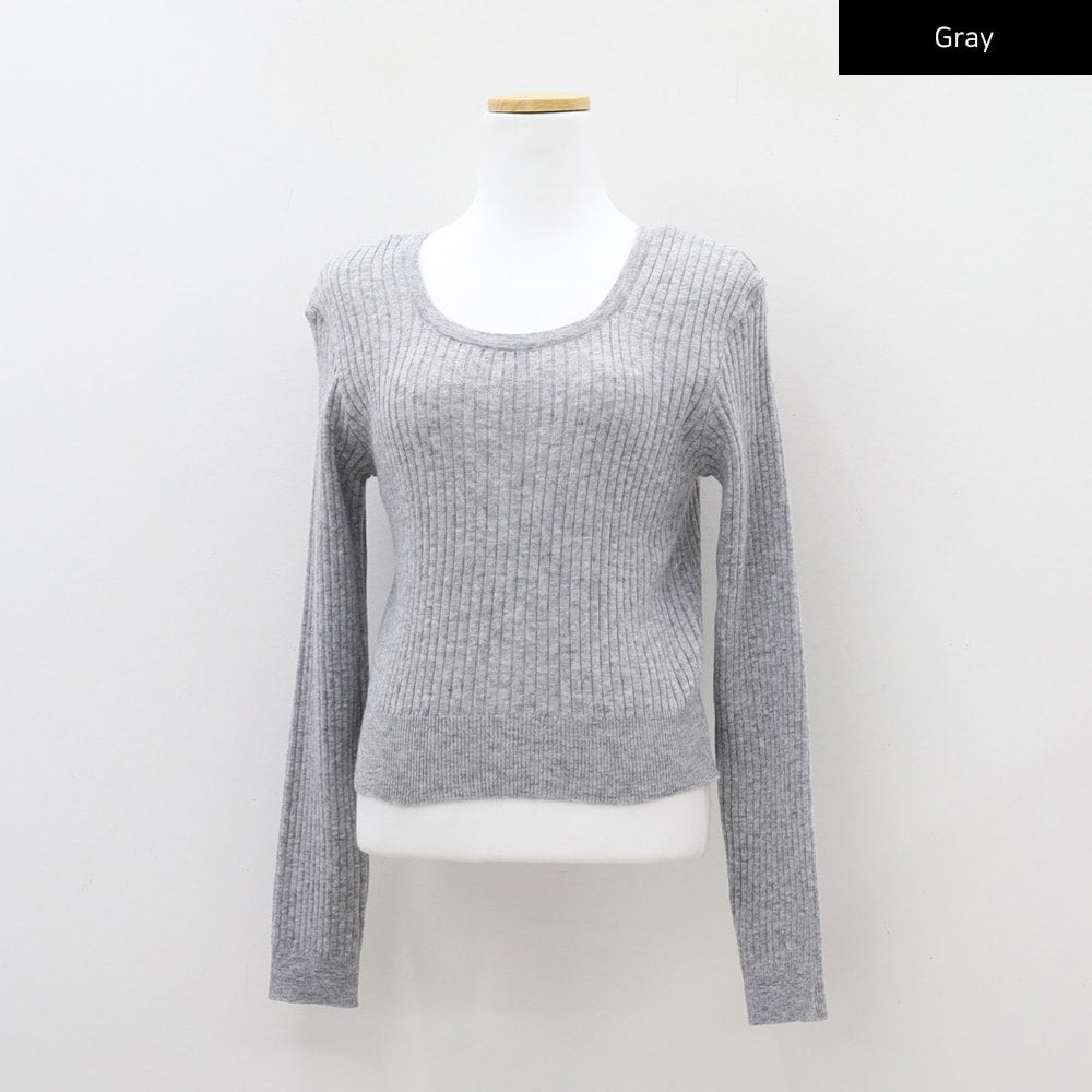 Ribbed Cropped Knit Top CM17