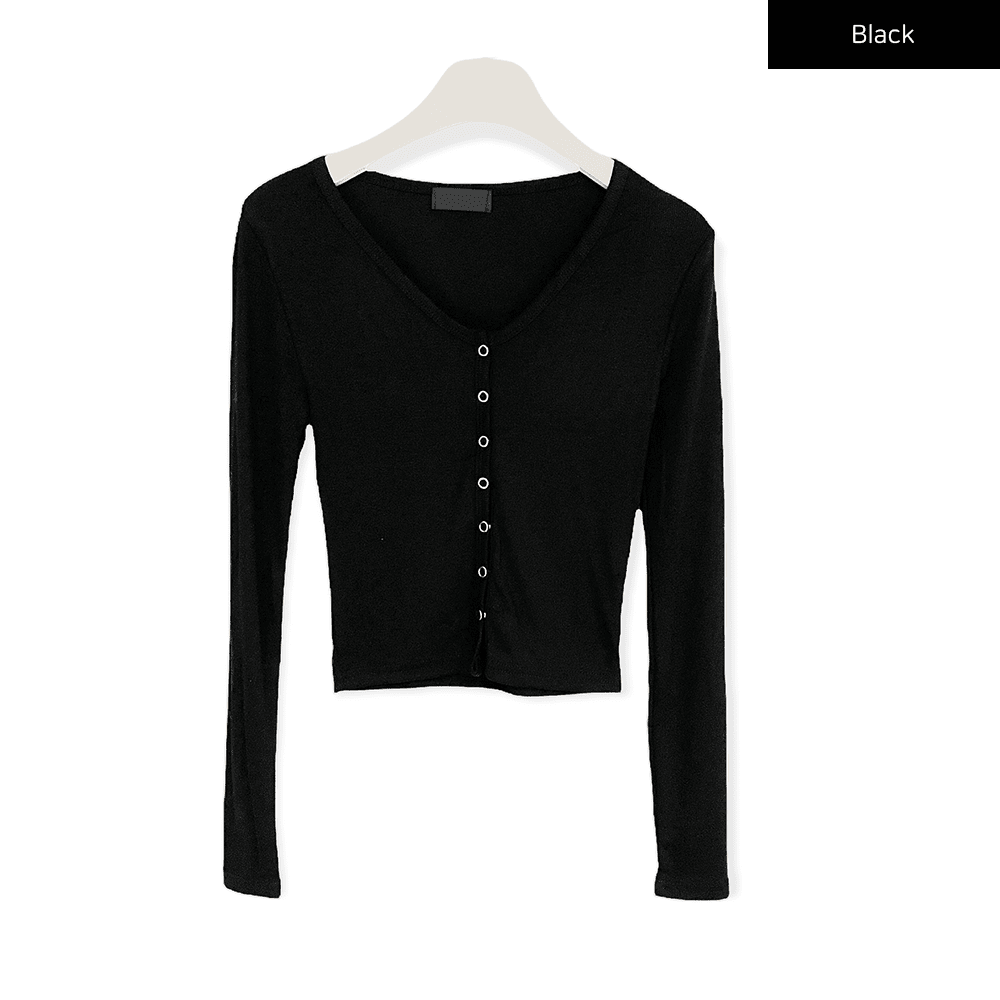 Crop Cardigan with Buttons