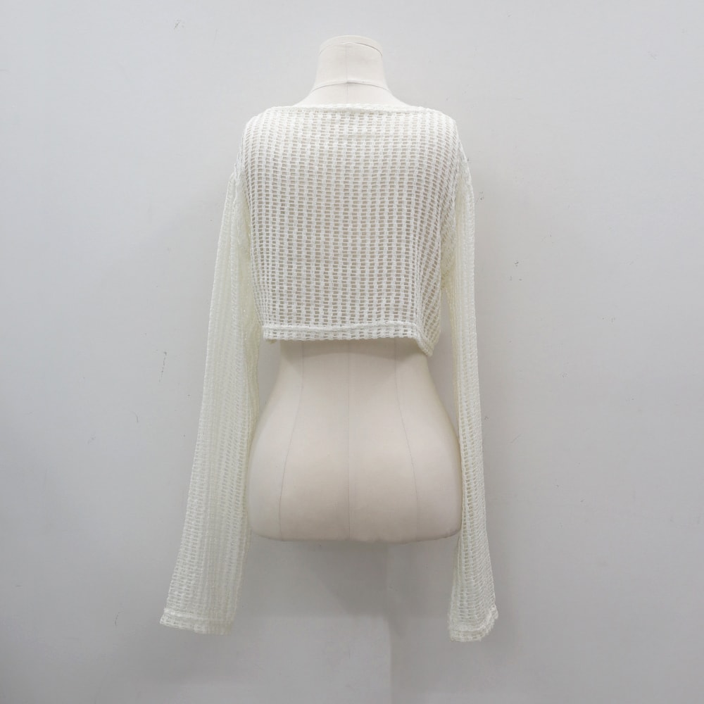 Sheer Mesh Crop Cardigan CY17