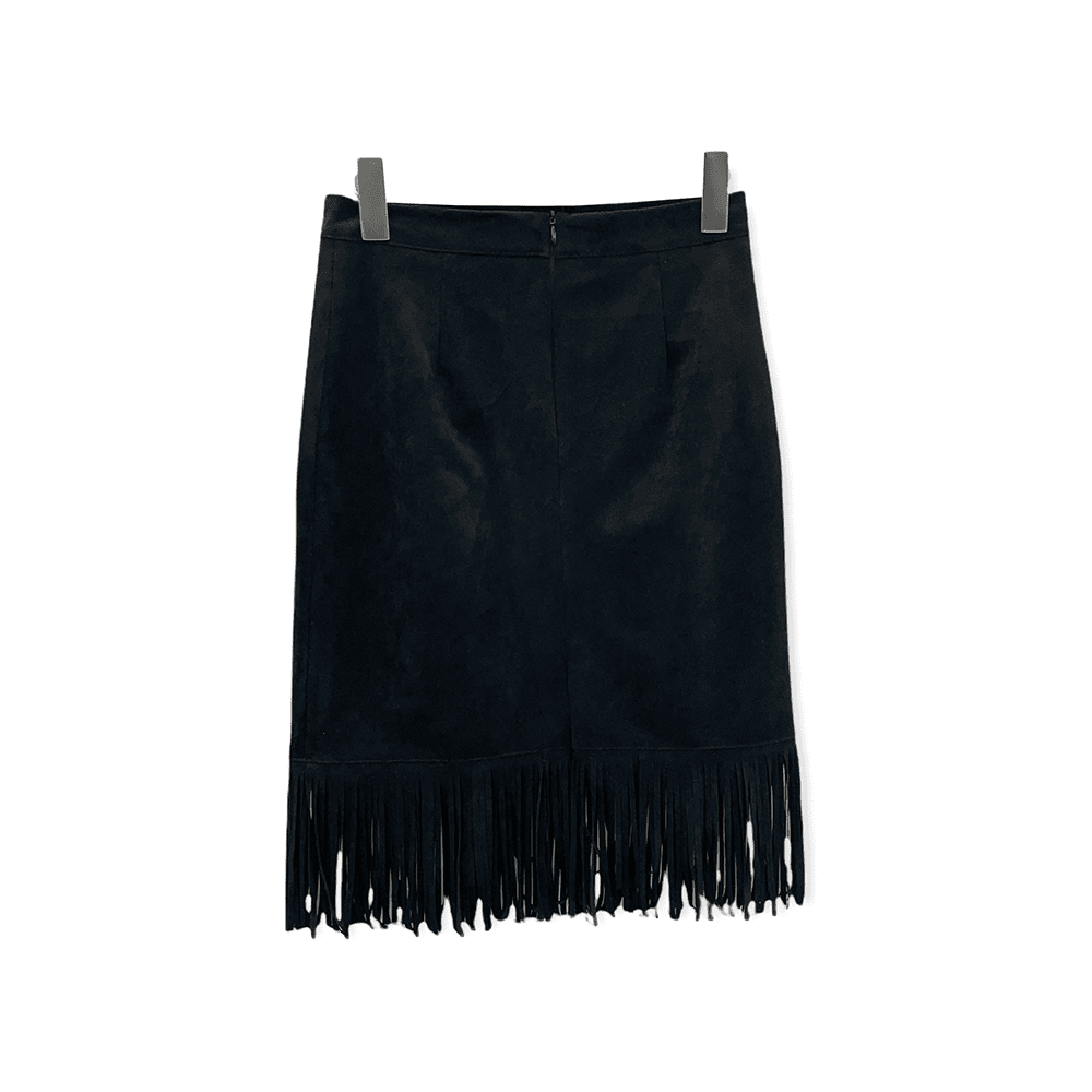 Tassel Hem Knee Length Skirt