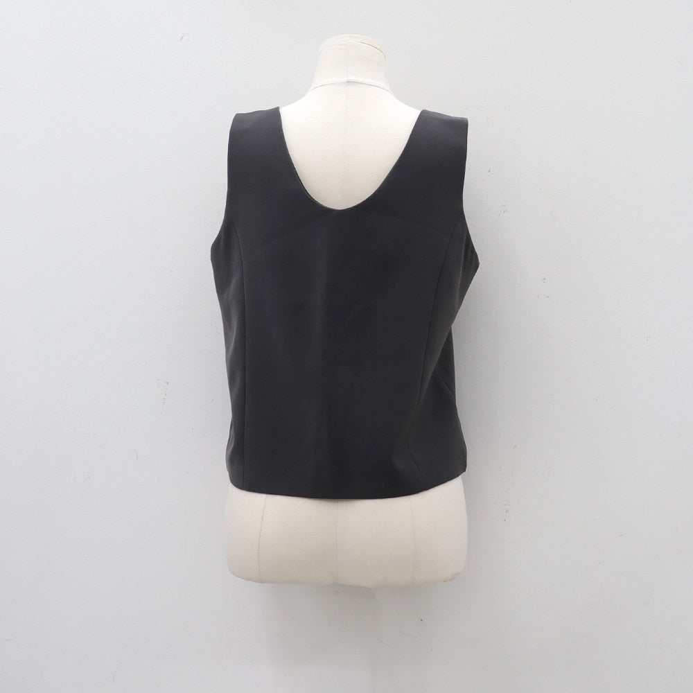 Cropped Button Down Vest CM3