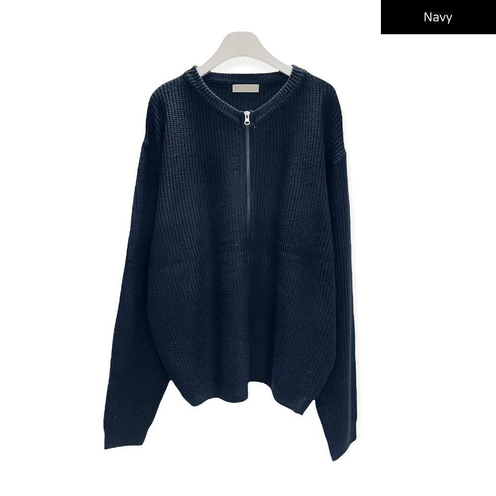 Loose Fit Knit with Two Way Zip
