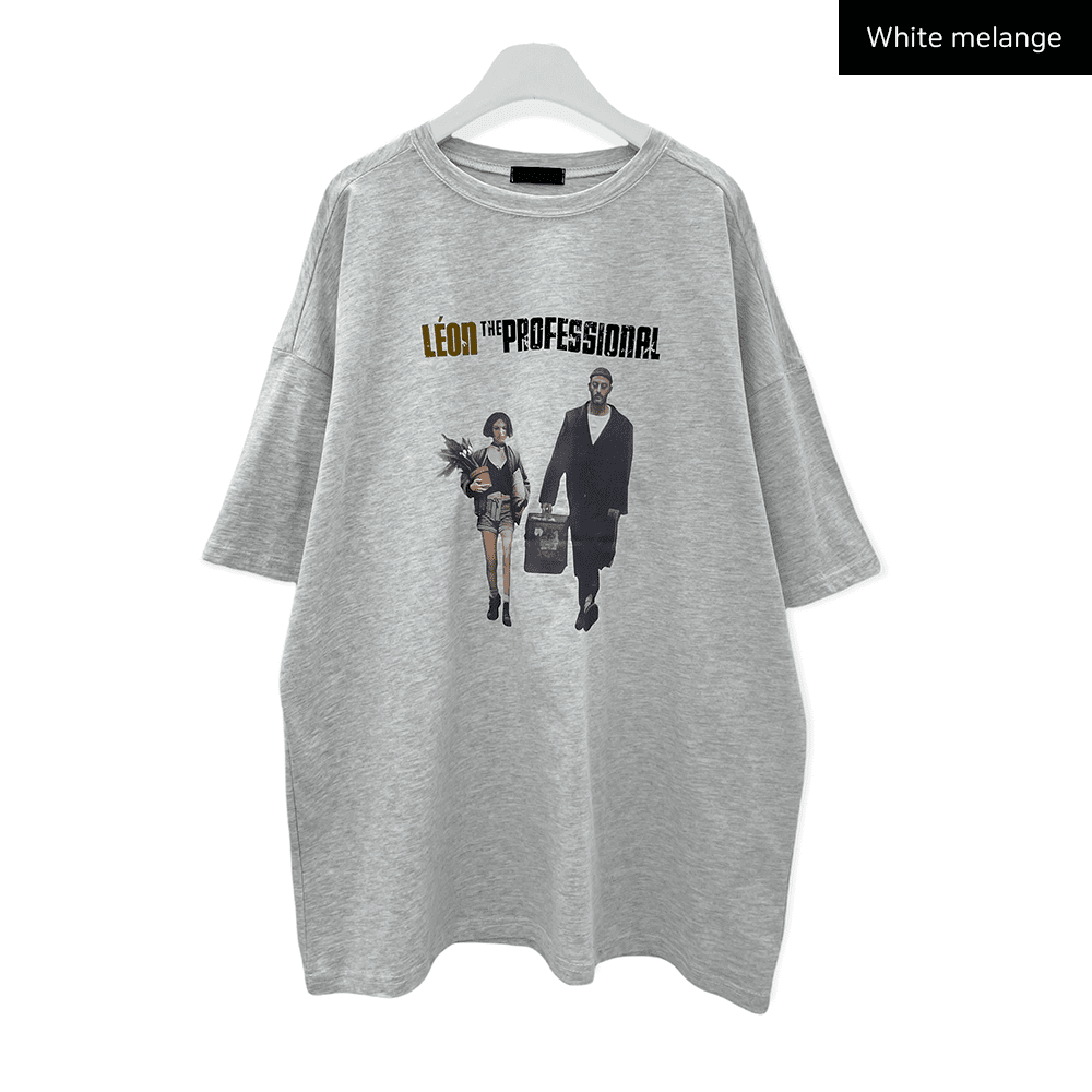 Relaxed Fit Short Sleeve T Shirt with Graphic Print C7102