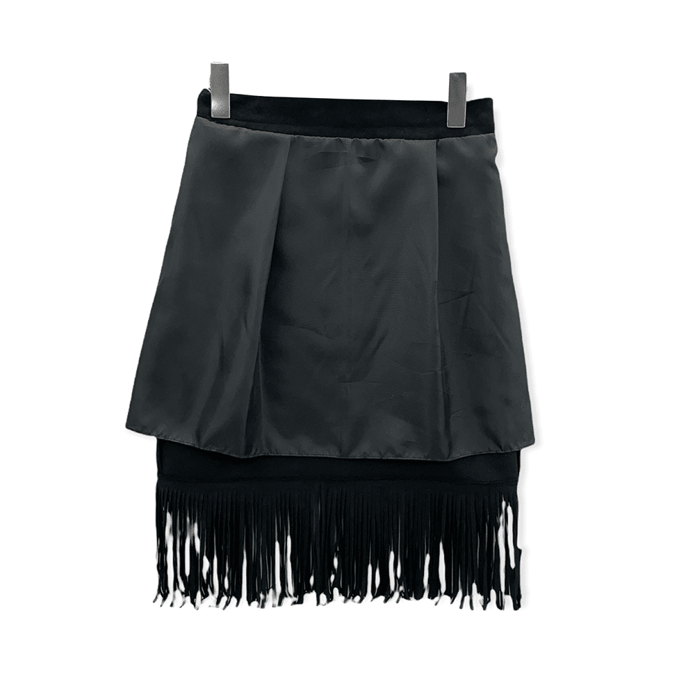 Tassel Hem Knee Length Skirt