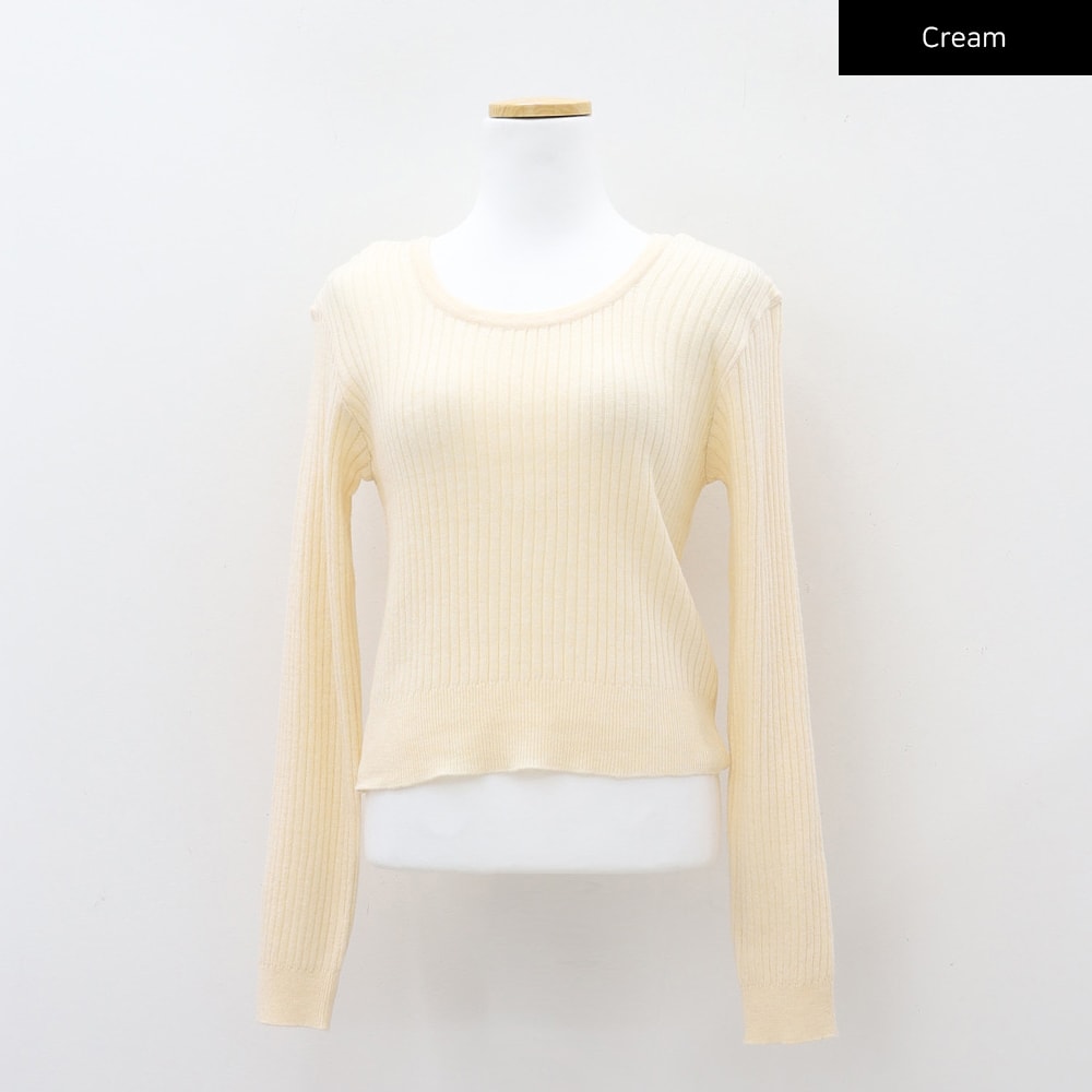 Ribbed Cropped Knit Top CM17