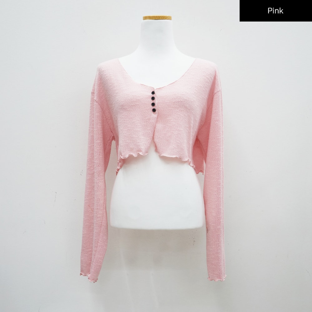 Ruffle Detail Cropped Cardigan CM17