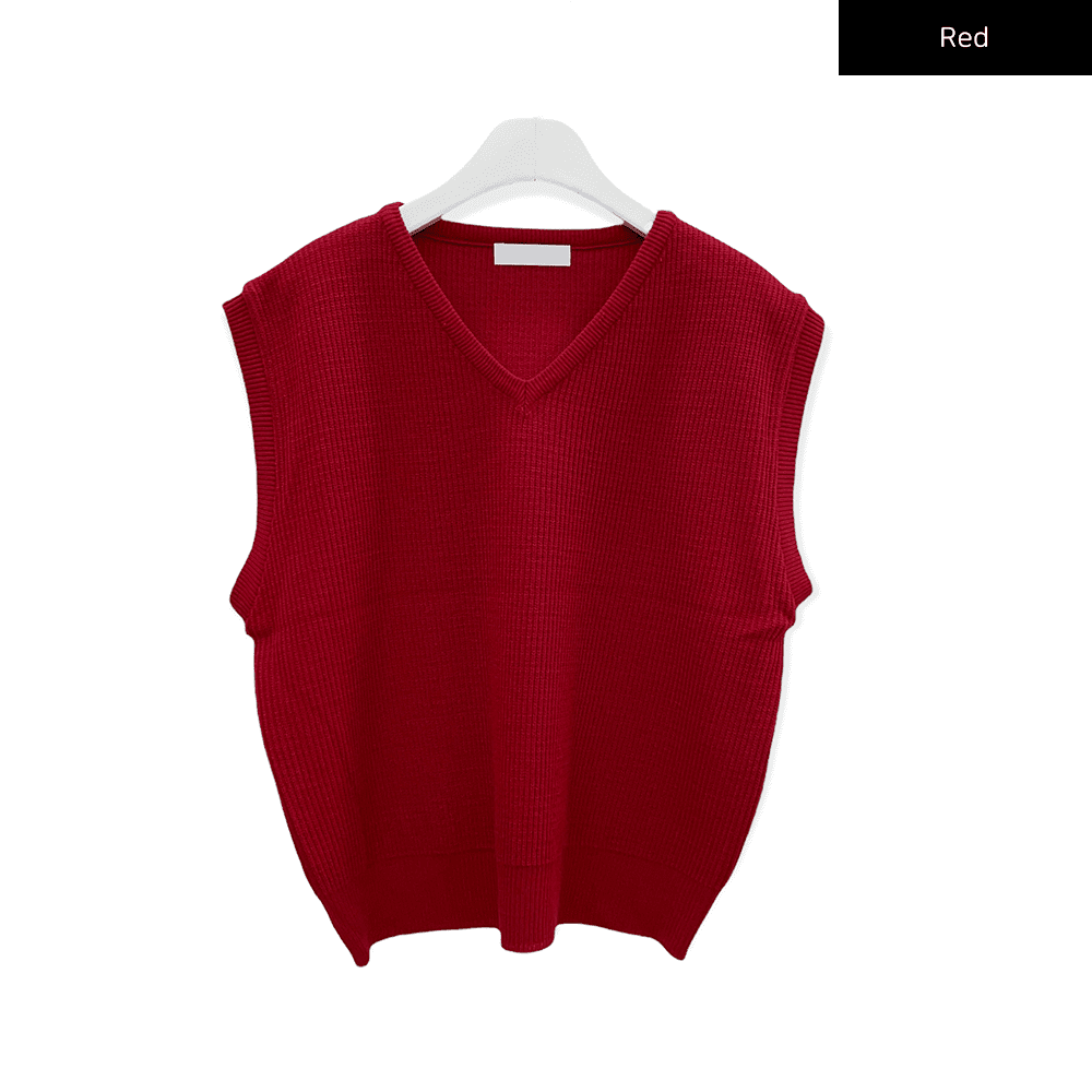 V Neck Knit Vest C2701