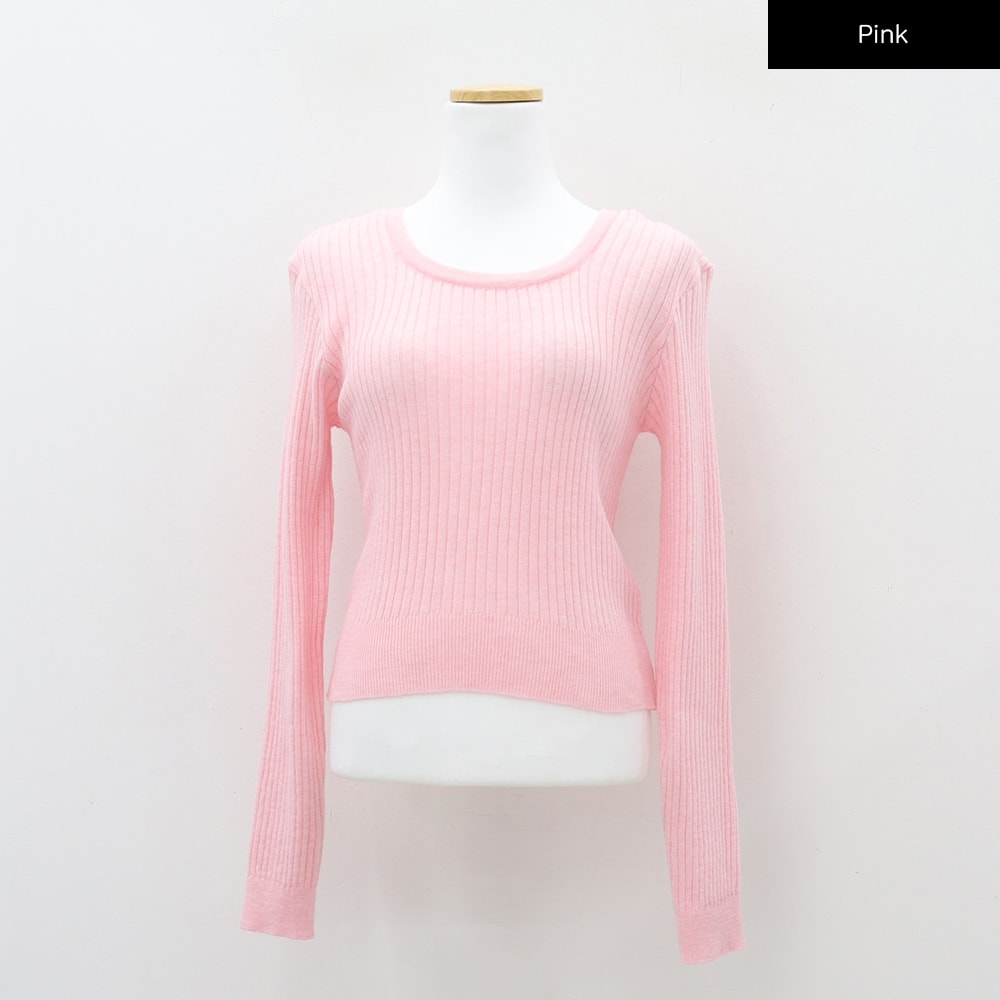 Ribbed Cropped Knit Top CM17