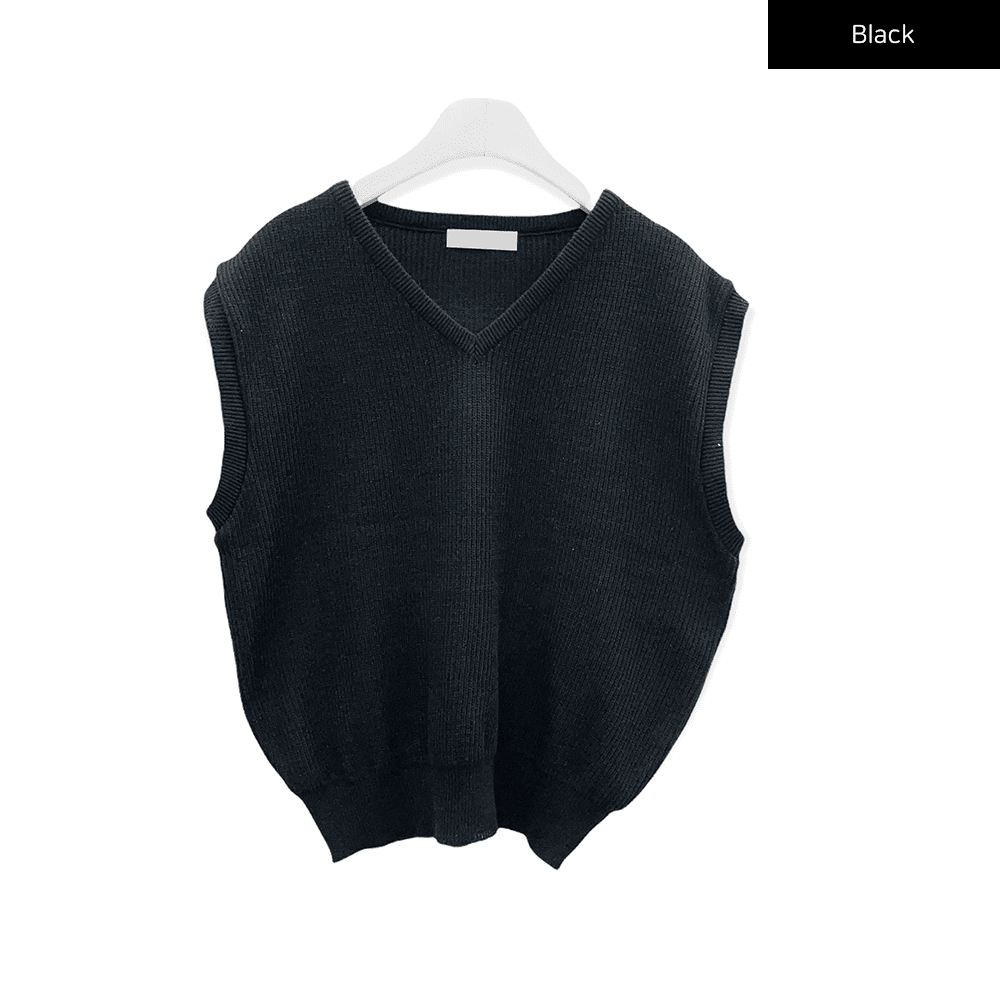 V Neck Knit Vest C2701
