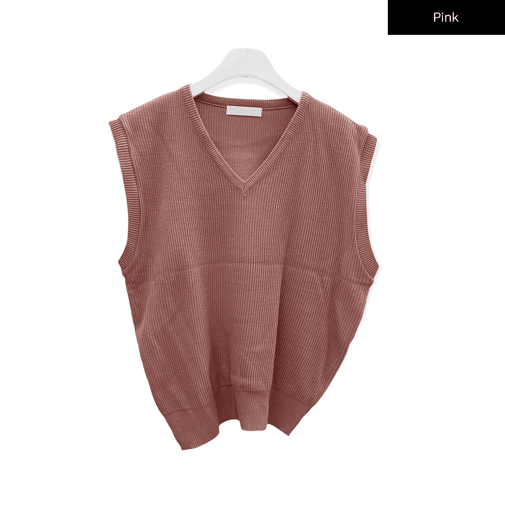 V Neck Knit Vest C2701