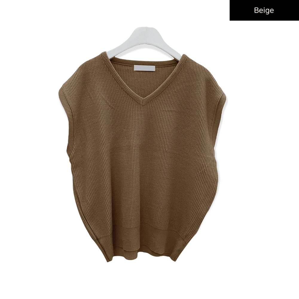 V Neck Knit Vest C2701