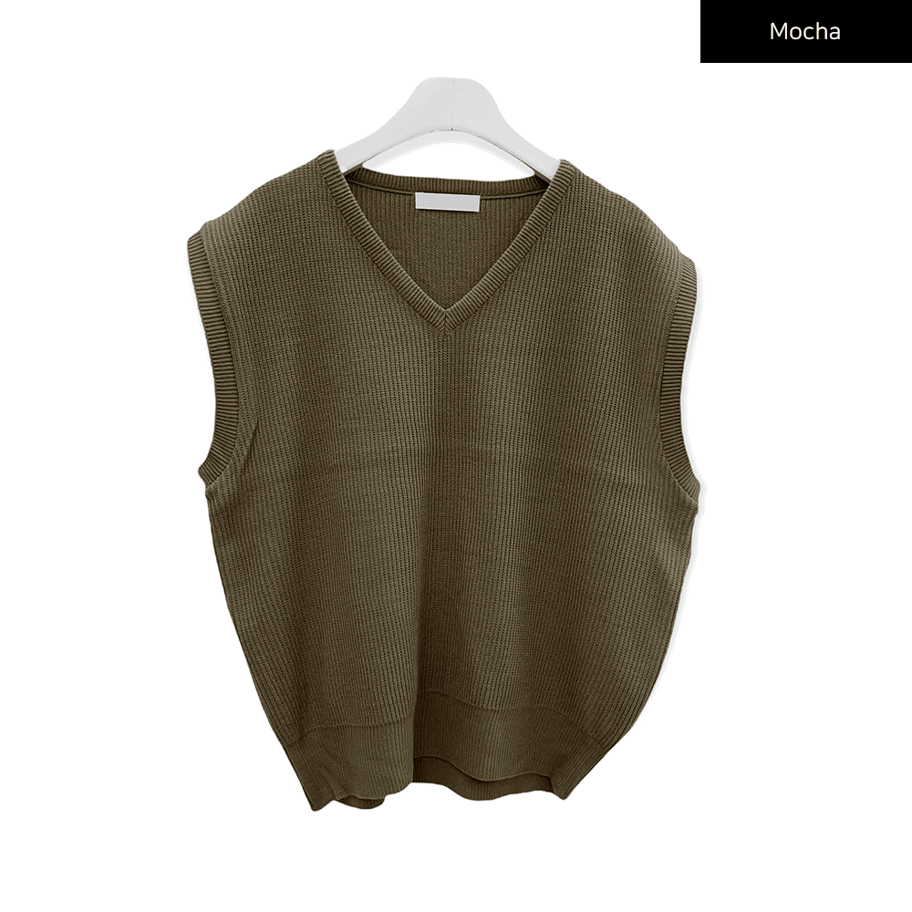 V Neck Knit Vest C2701
