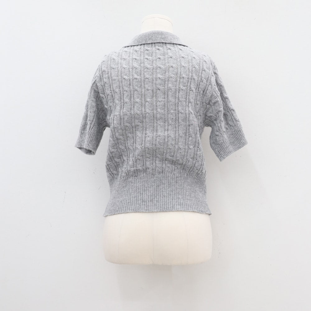 Cable Knit Collared Short-sleeve Sweater CA01