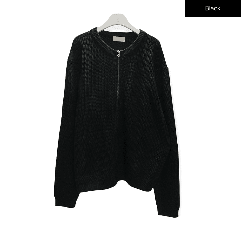 Loose Fit Knit with Two Way Zip