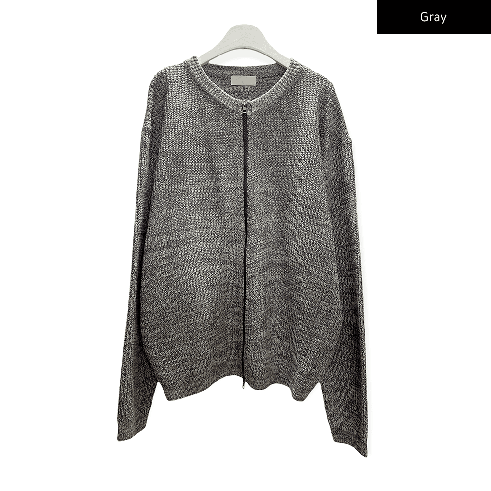 Loose Fit Knit with Two Way Zip