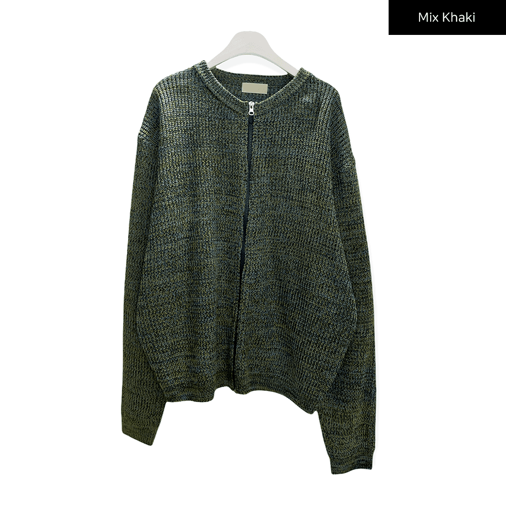 Loose Fit Knit with Two Way Zip