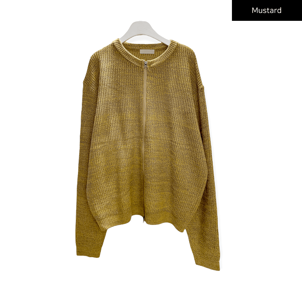 Loose Fit Knit with Two Way Zip